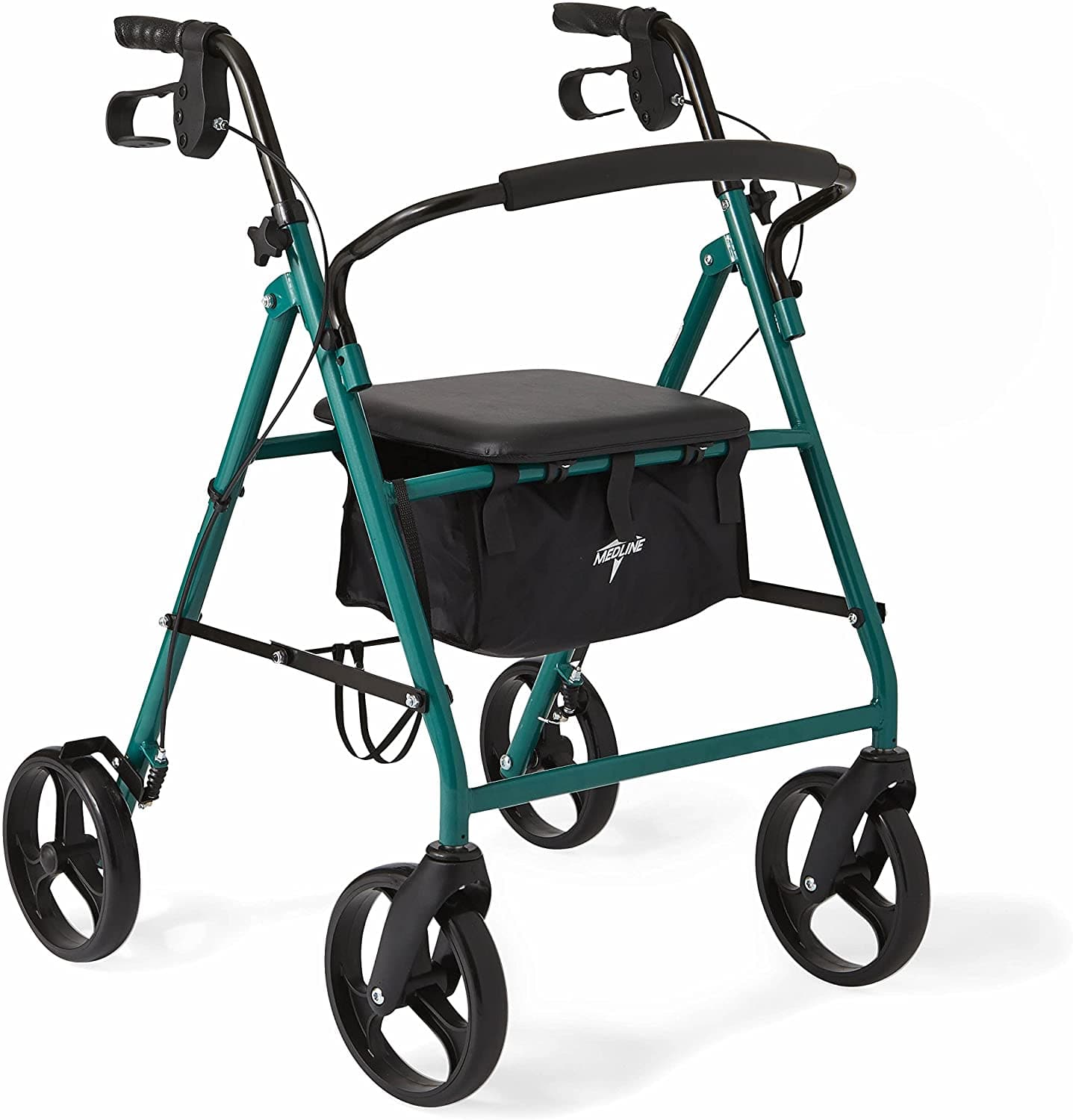 Medline Standard Steel Folding Rollator Adult Rolling Walker - Senior.com Rollators